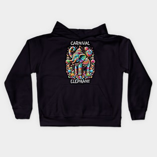 Vibrant Elephant With Stylish Hat Kids Hoodie